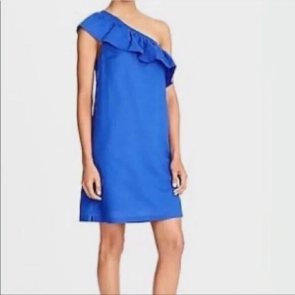 JCrew Factory Linen One Shoulder Dress - Picture 1 of 5